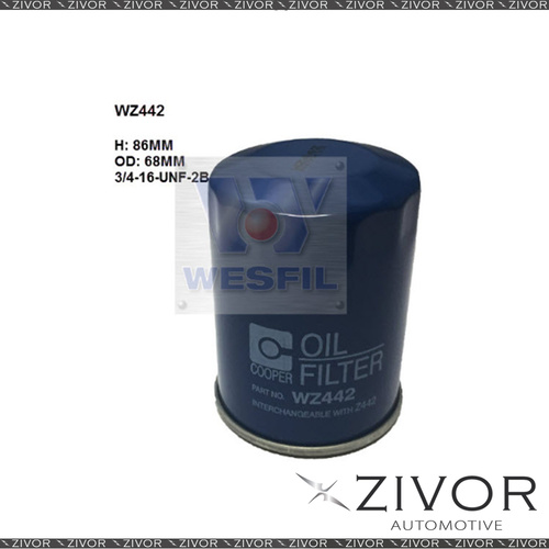 COOPER Oil Filter For Nissan Navara 3.3L V6 03/03-12/05 - WZ442  *By Zivor*