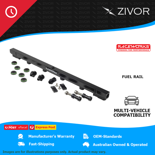 RACEWORKS Fuel Rail Black for Nissan Skyline R33/Stagea C34 S1 (RB25 Non-Neo)