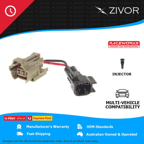 New RACEWORKS Adapter Denso Injector - Uscar Harness 2 Yrs Warranty CPS-116