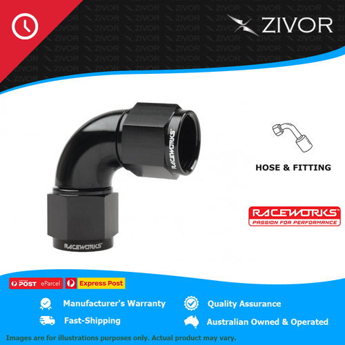 New RACEWORKS Female To Male Swivel Elbow 90 Deg 90 Degree RWF-143-10BK