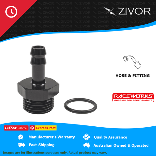 New RACEWORKS O-Ring Port To 5/16'' (AN-5) Barb 5/16" RWF-414-06-05BK