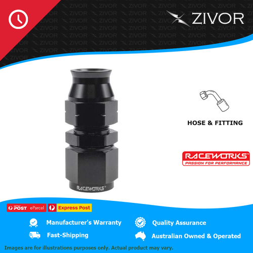 New RACEWORKS Female To 1/2'' Straight Tube Adapter AN-6 to 3/8" RWF-619-06-06BK