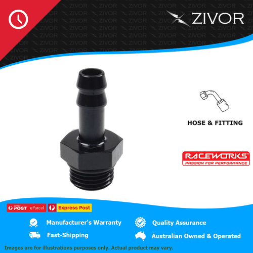 New RACEWORKS GM Male EFI Adaptor 5/16 AN-6 2 Yrs Warranty RWF-716-06-05BK