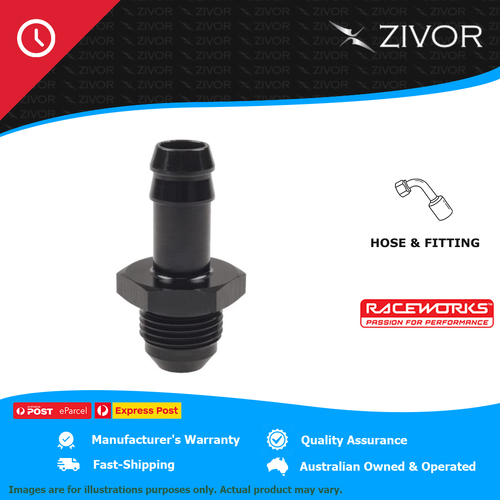 New RACEWORKS An-6 Male Flare To 5/16" (An-5) Barb RWF-717-06-05BK