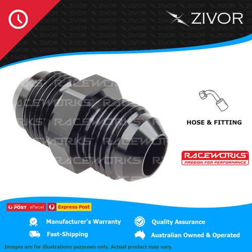 New RACEWORKS Male Flare Reducer To AN-6 AN-8 2 Yrs Warranty RWF-815-08BK