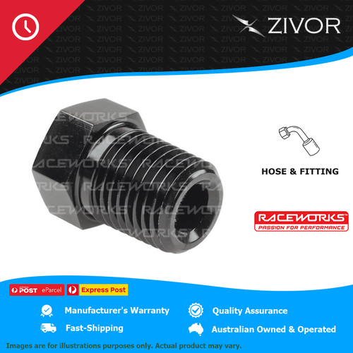 RACEWORKS NPT Reducer Female 1/8"-Male 1/4" 1/8" NPT to 1/2" NPT RWF-912-08-02BK