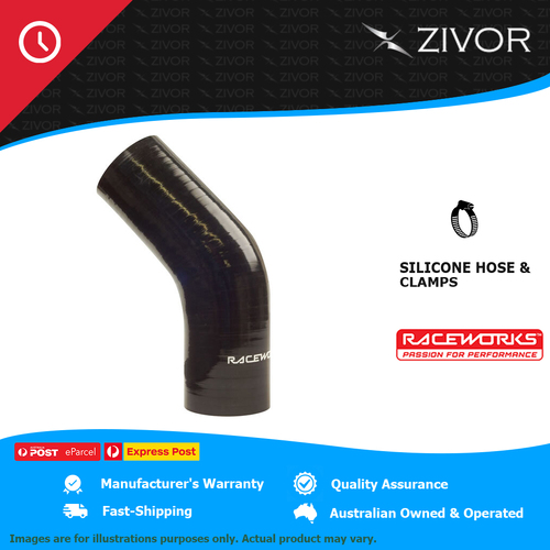 New RACEWORKS Silicone 45 Elbow 2" (51mm) Black 2 Yrs Warranty SHE-045-200BK