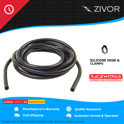 New RACEWORKS Vacuum Hose 3 Metre 3mm Black 2 Yrs Warranty SHV-003BK