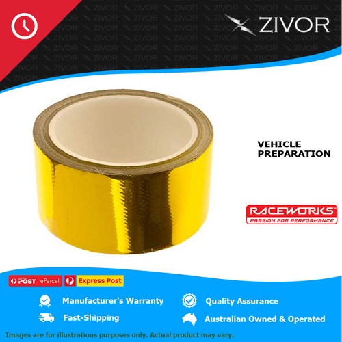 New RACEWORKS GOLD HEAT SHIELD TAPE SELF ADHESIVE 2IN X 30FT VPR-033