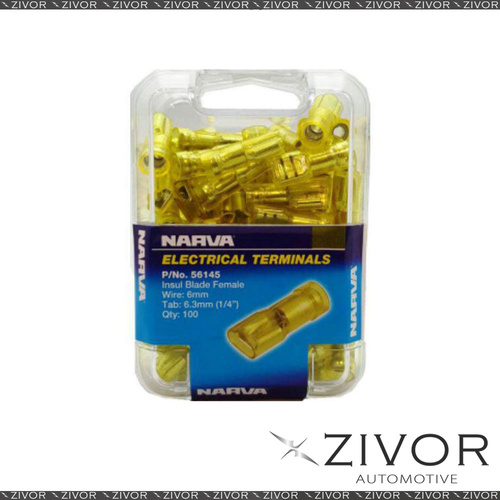 New NARVA Terminal Female Blade Yellow 6.3mm (100Pk) 56145