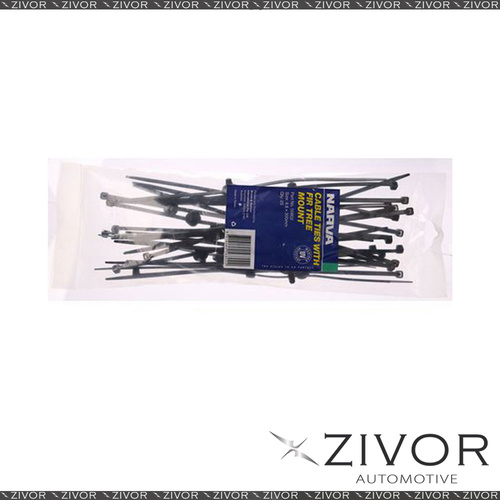 New NARVA Cable Tie With Fir Tree Mount 4.8x300mm (25Pk) 56802 *By Zivor*