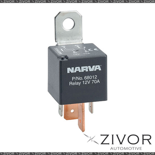 New NARVA Relay Normally Open With Resistor 12V 4 Pin 70A 68012BL