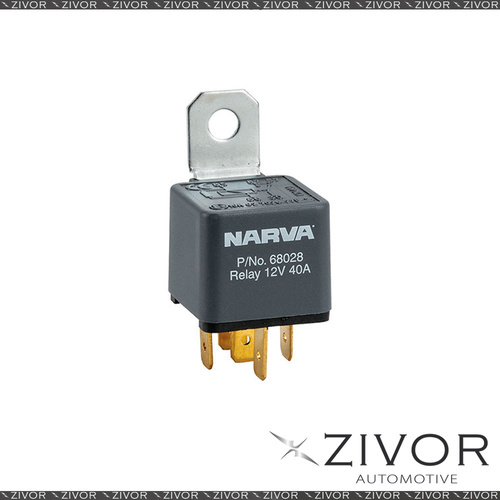 New NARVA Relay Normally Open With Resistor 12V 5 Pin 40A 68028 *By Zivor*