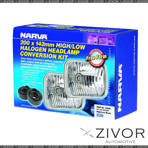 NARVA H4 200X142mm Free Foam Halogen Headlamp Conversion Kit 12V 60/55W - 72026
