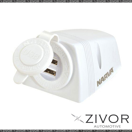 New NARVA HD Surface Mount Socket Dual USB White 81154WBL *By Zivor*