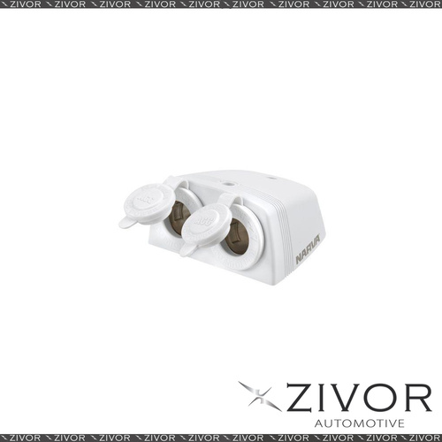New NARVA HD Twin Surface Mount Socket Accessory White 81160WBL