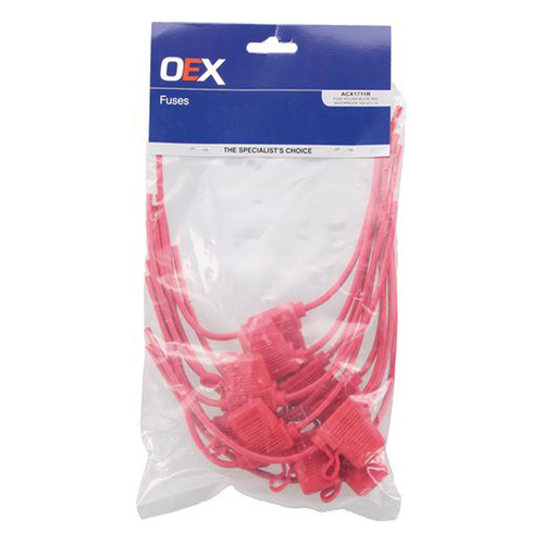 New OEX In Line 35A Fuse Holder Standard Blade 1 Way - 10 Piece ACX1711R