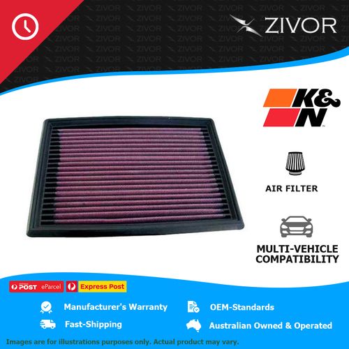K&N Air Filter Panel For NISSAN FIGARO K10 (GREY IMPORT) 0.99L MA10ET #33-2036