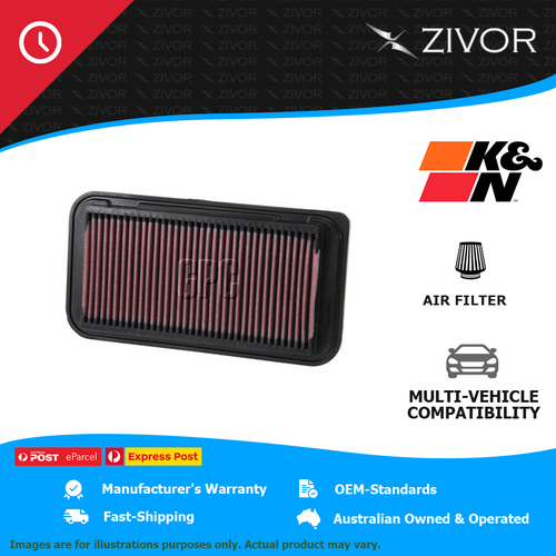 K&N Air Filter Panel For TOYOTA NOAH AZR60 (GREY IMPORT) 2.0L 1AZ-FSE #33-2252