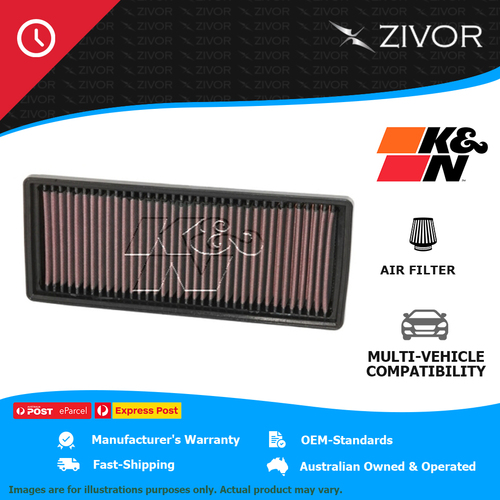 New K&N Air Filter Panel For SMART MCC FORTWO 451 1.0L M132.910 (3B21) #33-2417