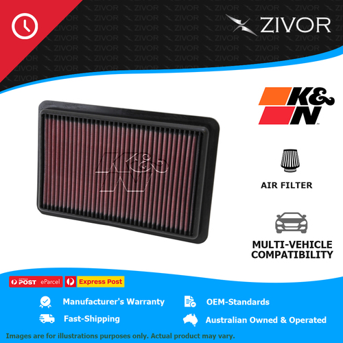 New K&N Air Filter Panel For MAZDA MAZDA3 BL 2.0L PE SkyActiv-G #33-2480