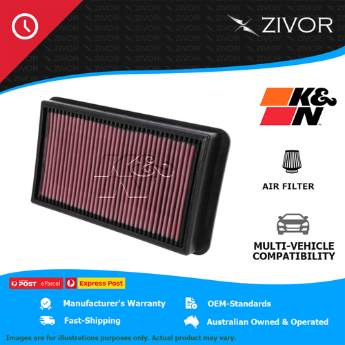 New K&N Air Filter Panel For TOYOTA HIACE KDH221R 3.0L 1KD-FTV #33-2987