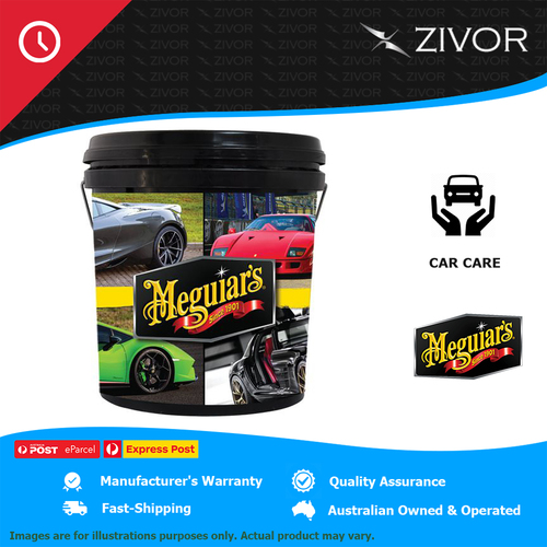 New MEGUIARS 15L Wash Black Plastic Bucket Metal Handle - M19BUCKET