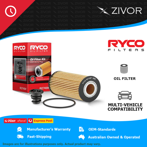 New RYCO Oil Filter Cartridge For AUDI Q5 FY TFSI, 45 TFSI 2.0L DAXB R2748K