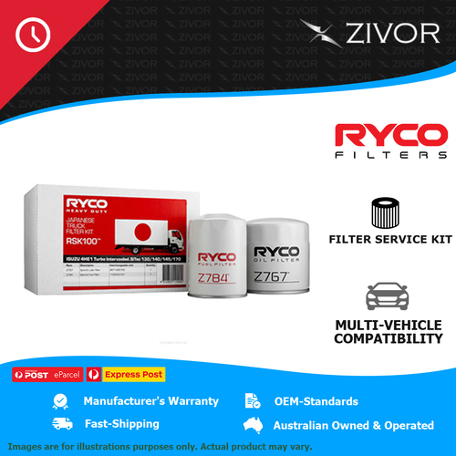 RYCO Truck Filter Service Kit For ISUZU N SERIES NQR450 4.8L 4HE1-XN/XS RSK100