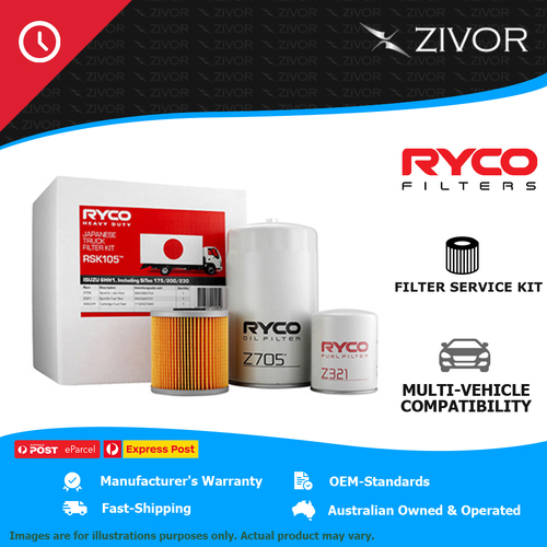 New RYCO Truck Filter Service Kit For ISUZU F SERIES FRR550 8.2L 6HH1 RSK105