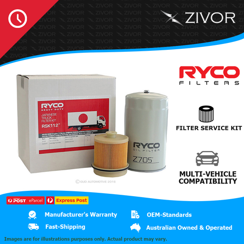 RYCO Truck Filter Service Kit For ISUZU F SERIES FVM1400 FVM34 7.8L 6HK1 RSK112