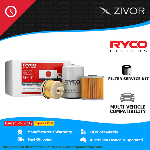 New RYCO Truck Filter Service Kit For HINO 300 SERIES XZU348R 614 RSK116