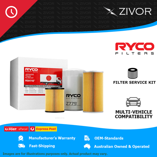 New RYCO Truck Filter Service Kit For HINO 500, RANGER GH 1828 7.7L J08E RSK118