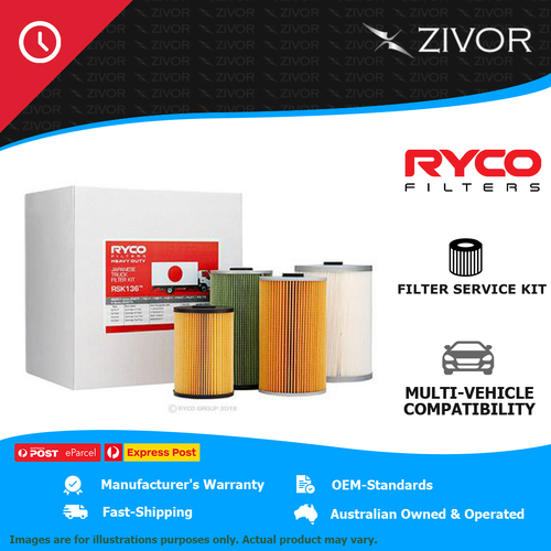RYCO 4WD Filter Service Kit For ISUZU F SERIES FYH2000 FYH77 9.8L 6UZ1 RSK136