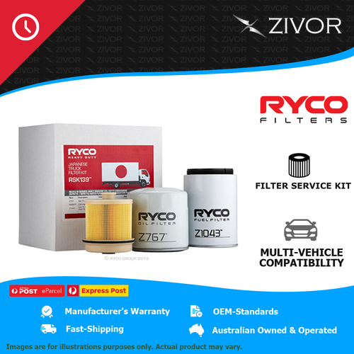 New RYCO Heavy Duty Filter Service Kit For ISUZU N SERIES NPS75/45-155 RSK139