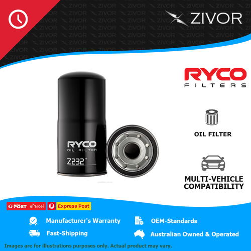New RYCO Oil Filter Spin On For KENWORTH K100E 12.1L 8V92TA Z232