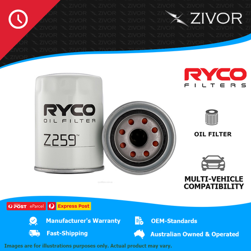 New RYCO Oil Filter Spin On .7kg lubrication system Longer Life - Quality Z259