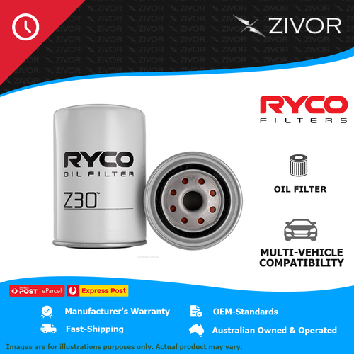 New RYCO Oil Filter Spin On For HOLDEN EARLY HOLDEN HQ 3.3L 202 cu.in Red Z30