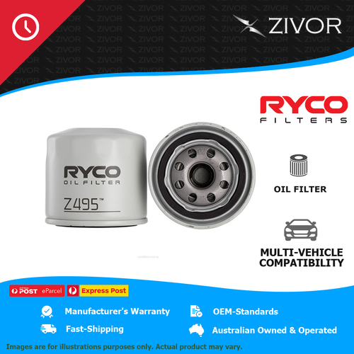 RYCO Oil Filter Spin On For SUBARU IMPREZA G1 GC/GF SPORTSWAGON 2.0L EJ201 Z495