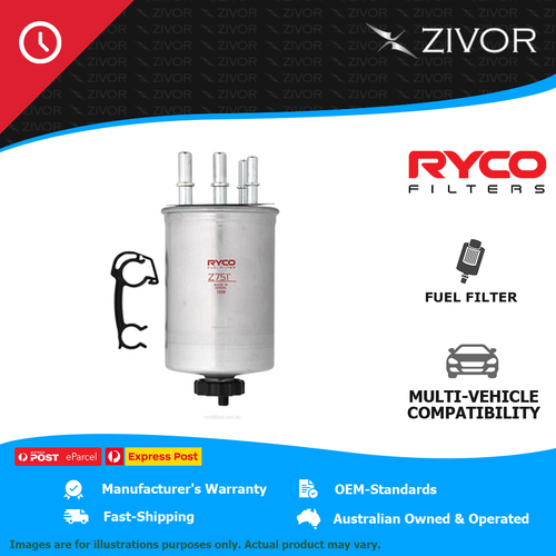 New RYCO Fuel Filter In-Line For LAND ROVER DISCOVERY 3 L319 TDV6 Z751