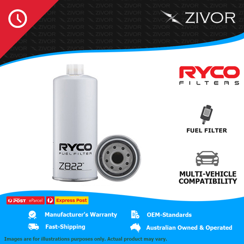 New RYCO Fuel Filter Spin On For KENWORTH T401 10.0L L10 Z822