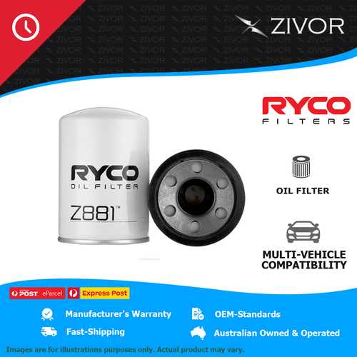 New RYCO Oil Filter Spin On .6kg lubrication system Longer Life - Quality Z881