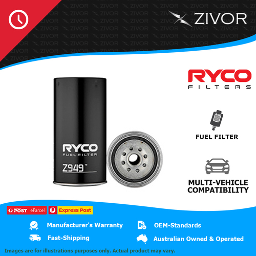 New RYCO Fuel Filter Spin On For KENWORTH T401 14.6L C15 Z949