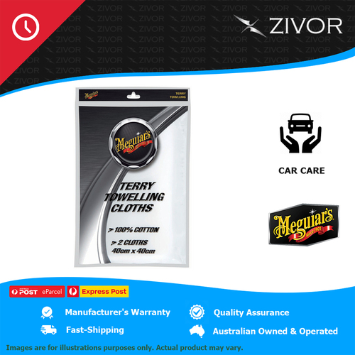 New MEGUIARS 100% Cotton Terry Towelling Car Polish Cloths Twin Pack EPTOW