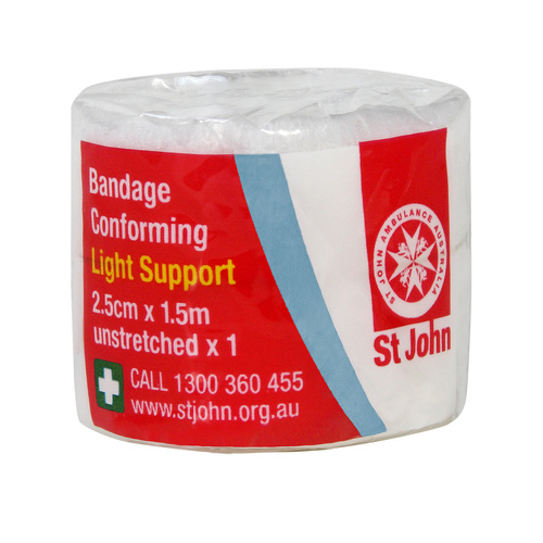 ST JOHN Conforming Bandage 2.5cm x 1.5m Medical First Aid Support #1000