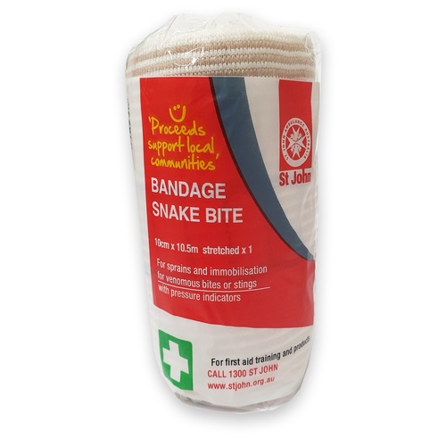 ST JOHN Snake Bite Bandage 10cm x 10.5m Compression First Aid Support #106403