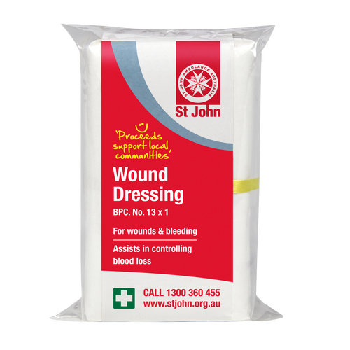ST JOHN Wound Dressing No.13 Sterile First Aid Emergency Wound Care #2080