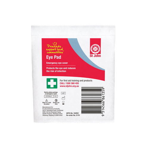 ST JOHN Eye Pad Sterile First Aid Eye Injury Protection Dressing #2170
