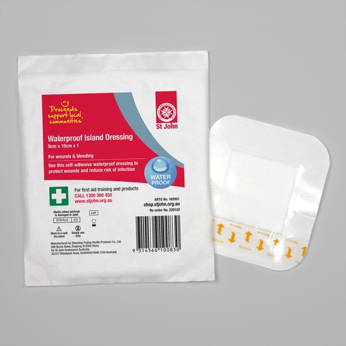 ST JOHN Adhesive Waterproof Island Dressing 9 x 10cm #220102