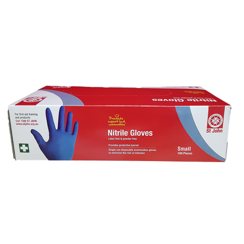 ST JOHN Nitrile Gloves Small 100 Pack Disposable Medical Protective PPE #3054S
